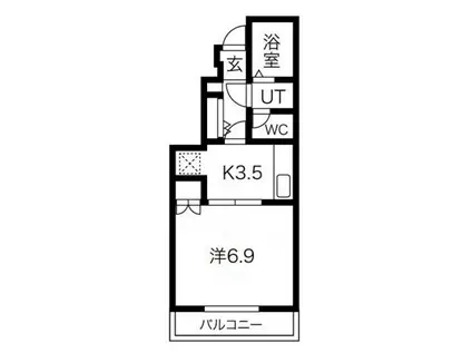 カプラン飾磨IV(1K/1階)の間取り写真