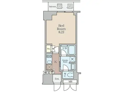 クレストコート堂島(1K/9階)の間取り写真