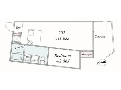 THE TRIAS ROKAKOEN(1LDK/2階)の間取り写真