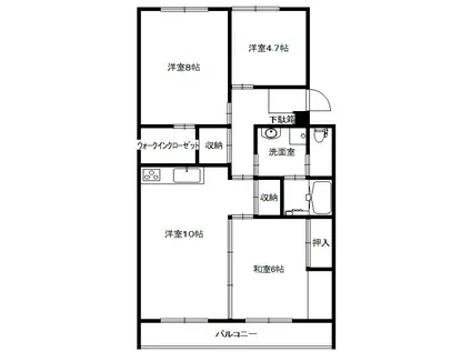 グリーンテラス(3LDK/1階)の間取り写真