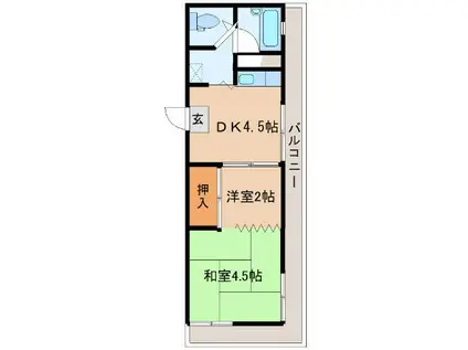 和泉コーポ(2K/2階)の間取り写真