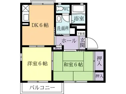 グランメール松代B(2DK/1階)の間取り写真