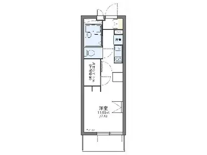 レオパレスK&H(1K/1階)の間取り写真