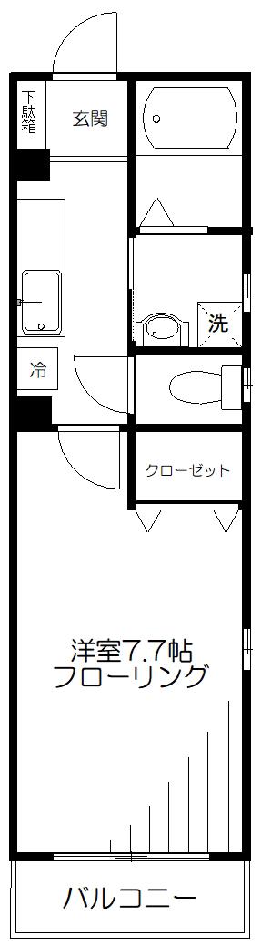 メゾンド・リビエール(1K/2階)の間取り写真