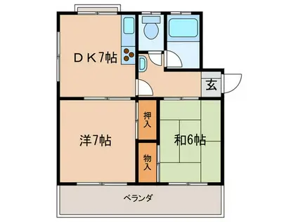 青葉ハイツ(2DK/1階)の間取り写真