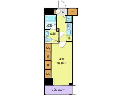 LOG浅草(1K/2階)の間取り写真