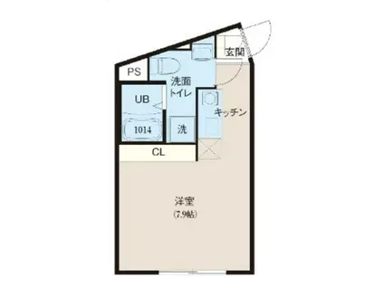 レピュア北千住レジデンスII(ワンルーム/1階)の間取り写真