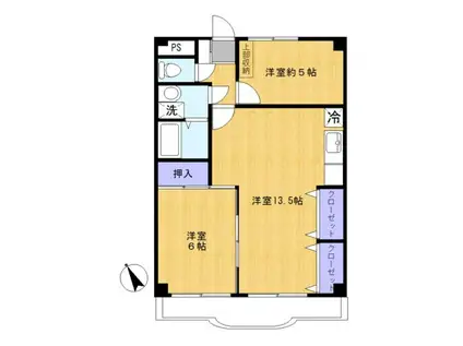 クルールセデュクシオン(2LDK/2階)の間取り写真