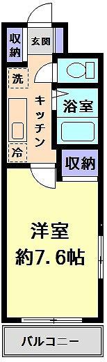 ベルメゾン三鈴(1K/1階)の間取り写真