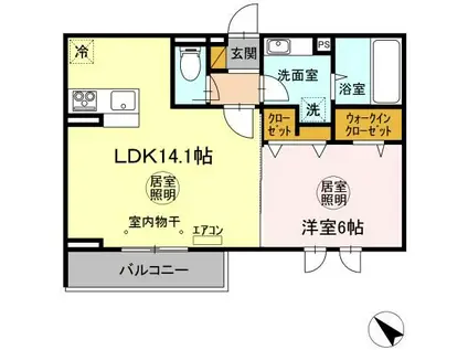 エースコート II(1LDK/2階)の間取り写真