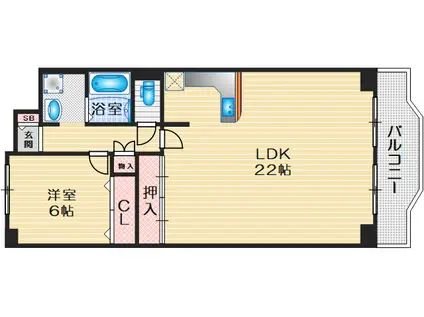 サンフラッツ南桜塚(2LDK/1階)の間取り写真