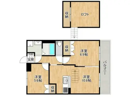 メルヴェール(2SLDK/2階)の間取り写真