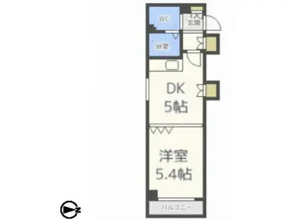 メープル北円山(1DK/8階)の間取り写真