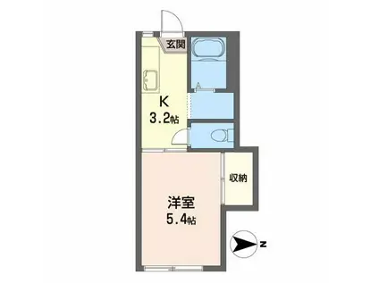 サンマロンド(1K/1階)の間取り写真