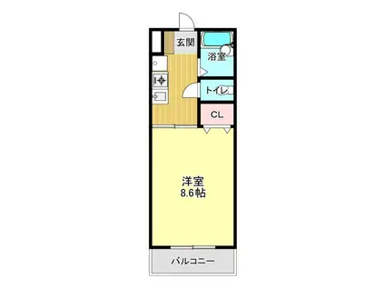CUSTOM中島(1K/2階)の間取り写真