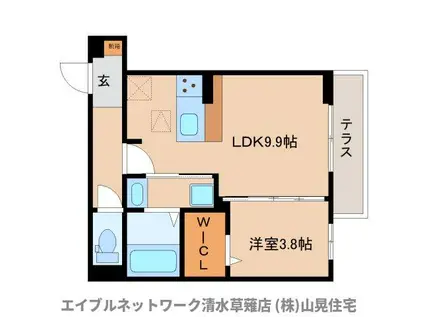 ノブレス(1LDK/1階)の間取り写真