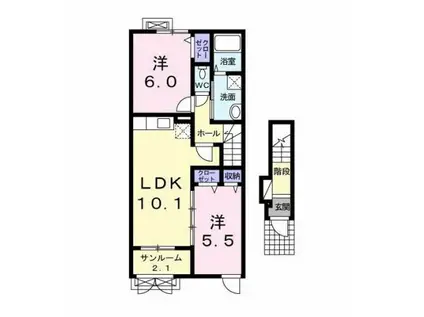 グランメゾン・遠野 2020(2LDK/2階)の間取り写真