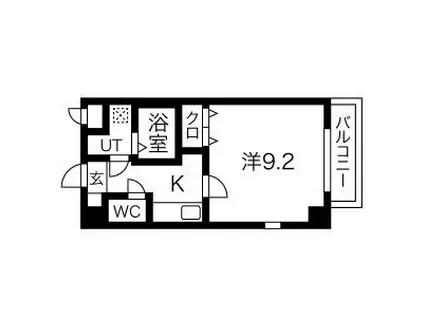 プリミエール矢田(1K/4階)の間取り写真