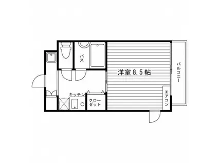 ラ ヴィラあらたま(1K/4階)の間取り写真