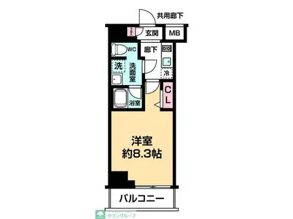 ARCOBALENO KANAMACHIII(1K/3階)の間取り写真