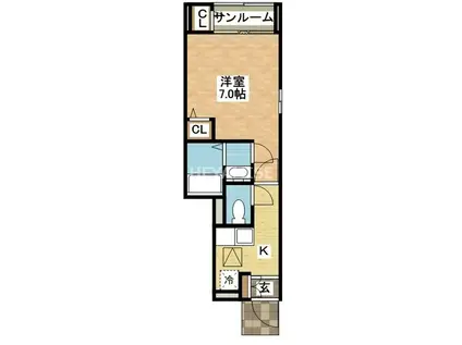 フォレスト ヒルズ M(1K/1階)の間取り写真