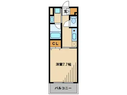 アミティ本川越(1K/4階)の間取り写真