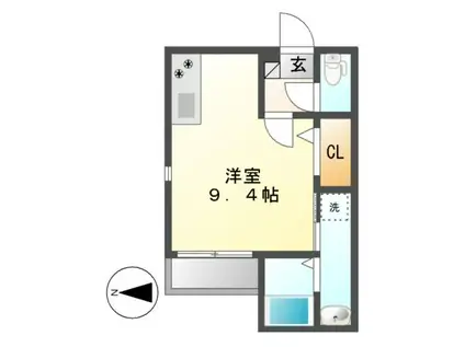 GRANDTIC 車道(ワンルーム/2階)の間取り写真