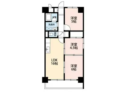 シティプラザ浜松(3LDK/1階)の間取り写真