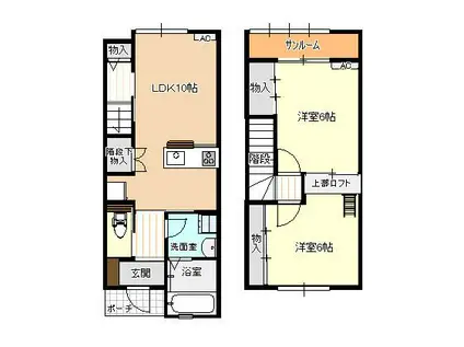ファイン本郷C(2LDK/1階)の間取り写真