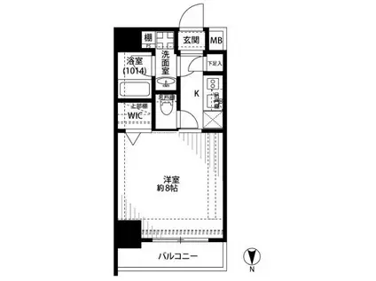 PLAIREDEUXQ秋葉原III (1K/2階)の間取り写真