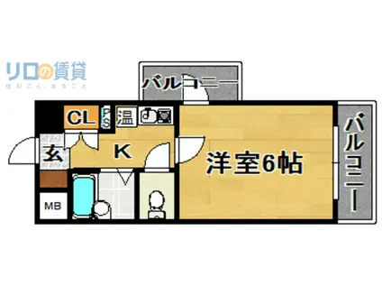 アーバンライフ豊里(1K/4階)の間取り写真