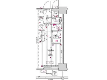 ガーラ・グランディ新丸子(1K/10階)の間取り写真
