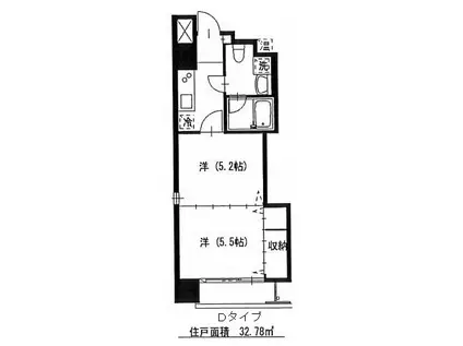 定禅寺HILL(2K/8階)の間取り写真