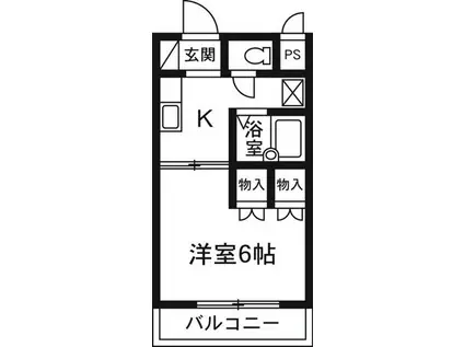 パークテラス前橋(1K/2階)の間取り写真
