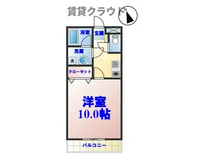 ウィンハイム(1K/2階)の間取り写真