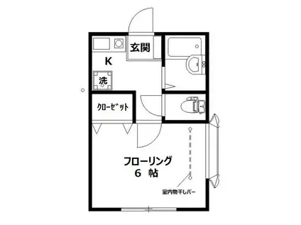 JR横須賀線 保土ケ谷駅 徒歩10分 2階建 築33年(1K/2階)の間取り写真