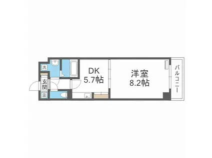 アーバンステージ安堂寺I(1DK/10階)の間取り写真