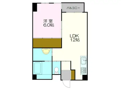 ヴィラ青葉町(1LDK/4階)の間取り写真