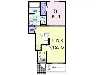 ライズ大崎(1LDK/1階)の間取り写真