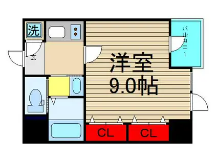 ルクレ西長堀(1K/14階)の間取り写真