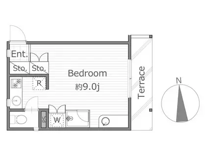 ハローレジデンス元住吉(ワンルーム/1階)の間取り写真