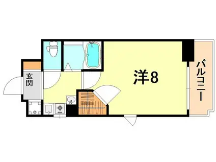 エステムコート三宮山手Ⅱソアーレ(1K/6階)の間取り写真