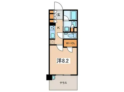 プロミライズ青葉台イーストコア(1K/1階)の間取り写真