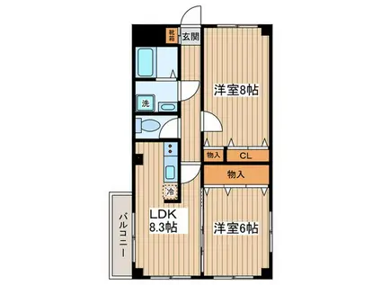 フドウドリーム(2LDK/2階)の間取り写真