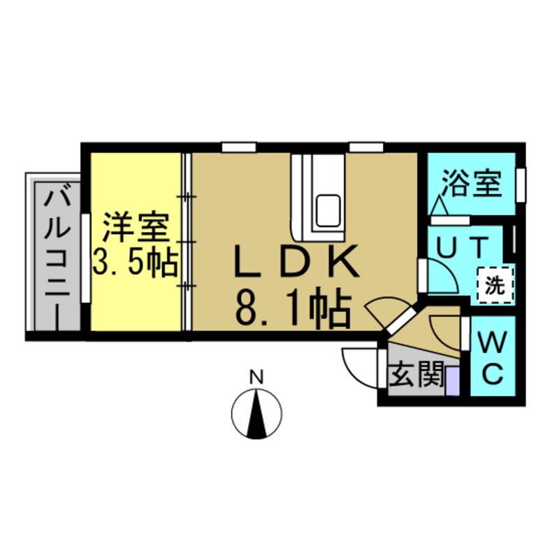 GRAND CHARIOT(1LDK/3階)の間取り写真