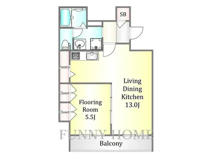 ヴェルデ等々力B(1LDK/2階)の間取り写真