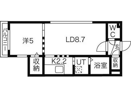 プラシードブルグN14(1LDK/3階)の間取り写真
