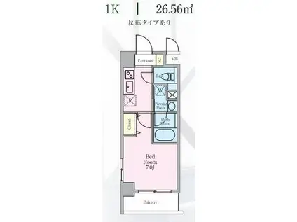 NINE-HARVEST(1K/4階)の間取り写真