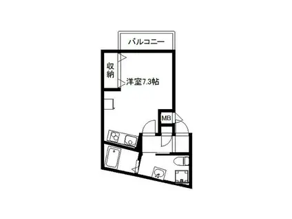 IDCTHE CITY 塩屋(ワンルーム/3階)の間取り写真