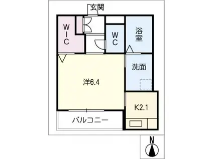 カーサ広小路(1K/2階)の間取り写真